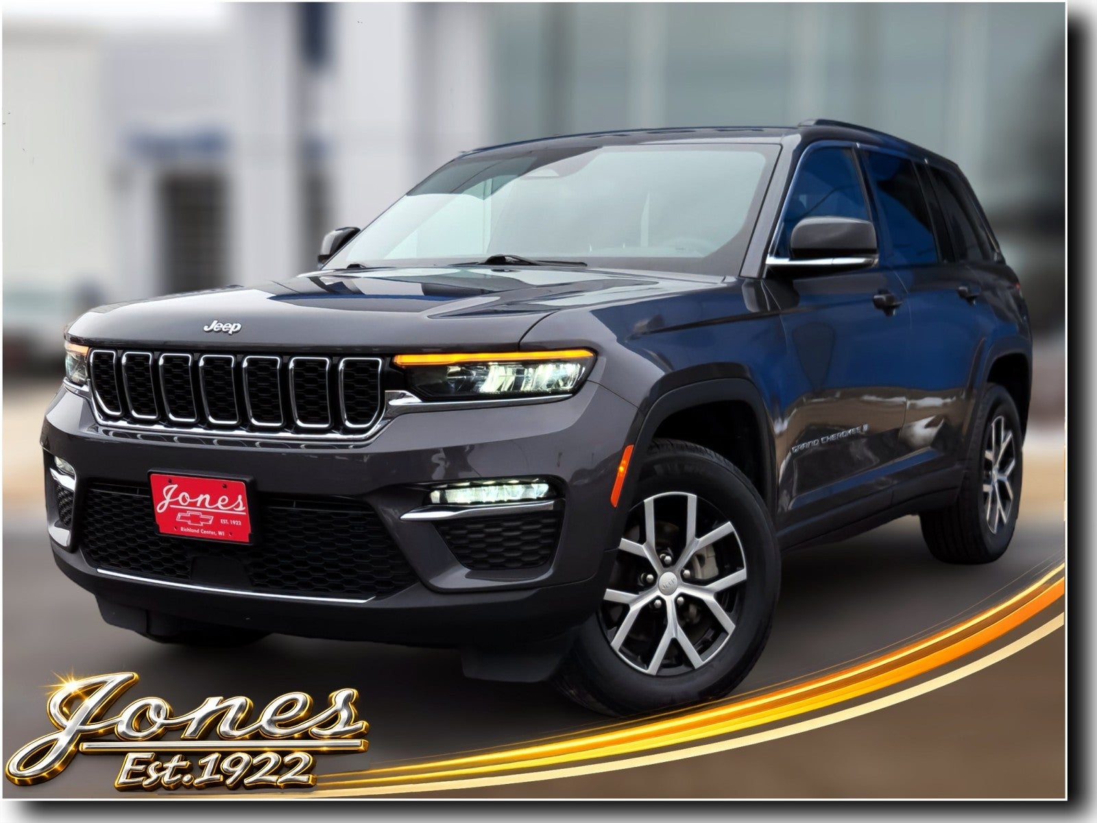 2024 Jeep Grand Cherokee Limited in Baltic Gray — front three-quarter view
