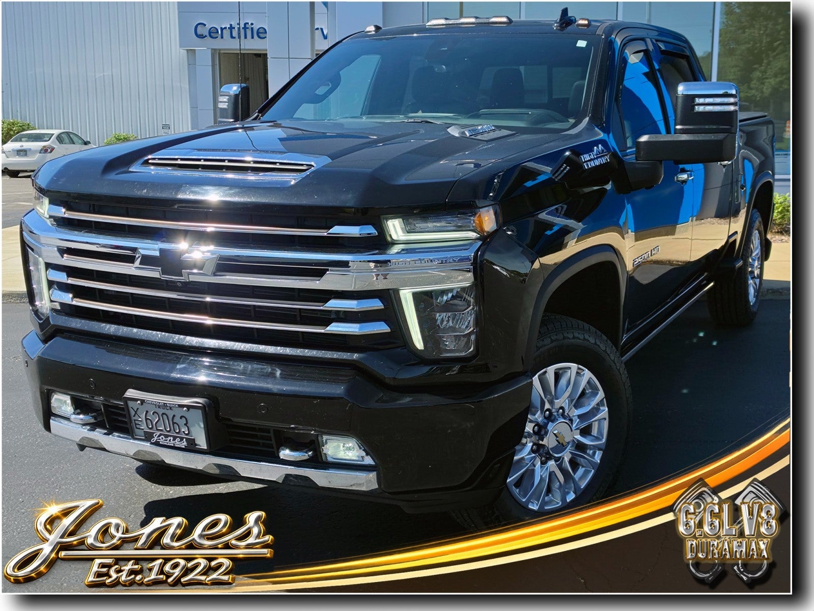 2021 Chevrolet Silverado 2500 HD High Country in Black — front three-quarter view