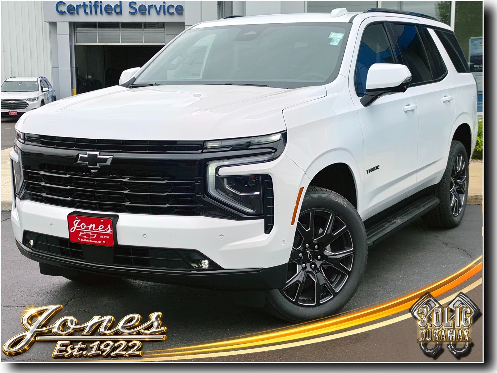 2026 Chevrolet Tahoe RST in Summit White — front three-quarter view
