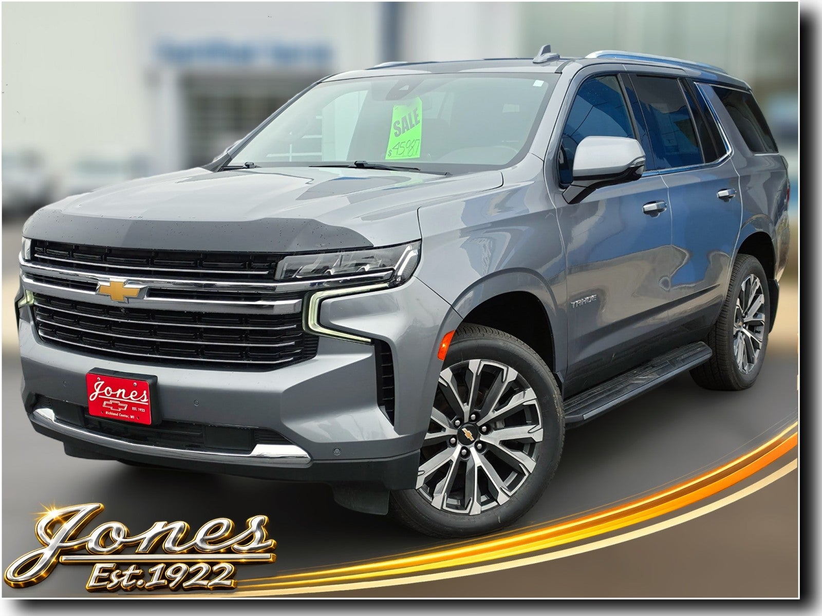 2022 Chevrolet Tahoe LT in Satin Steel Metallic — front three-quarter view