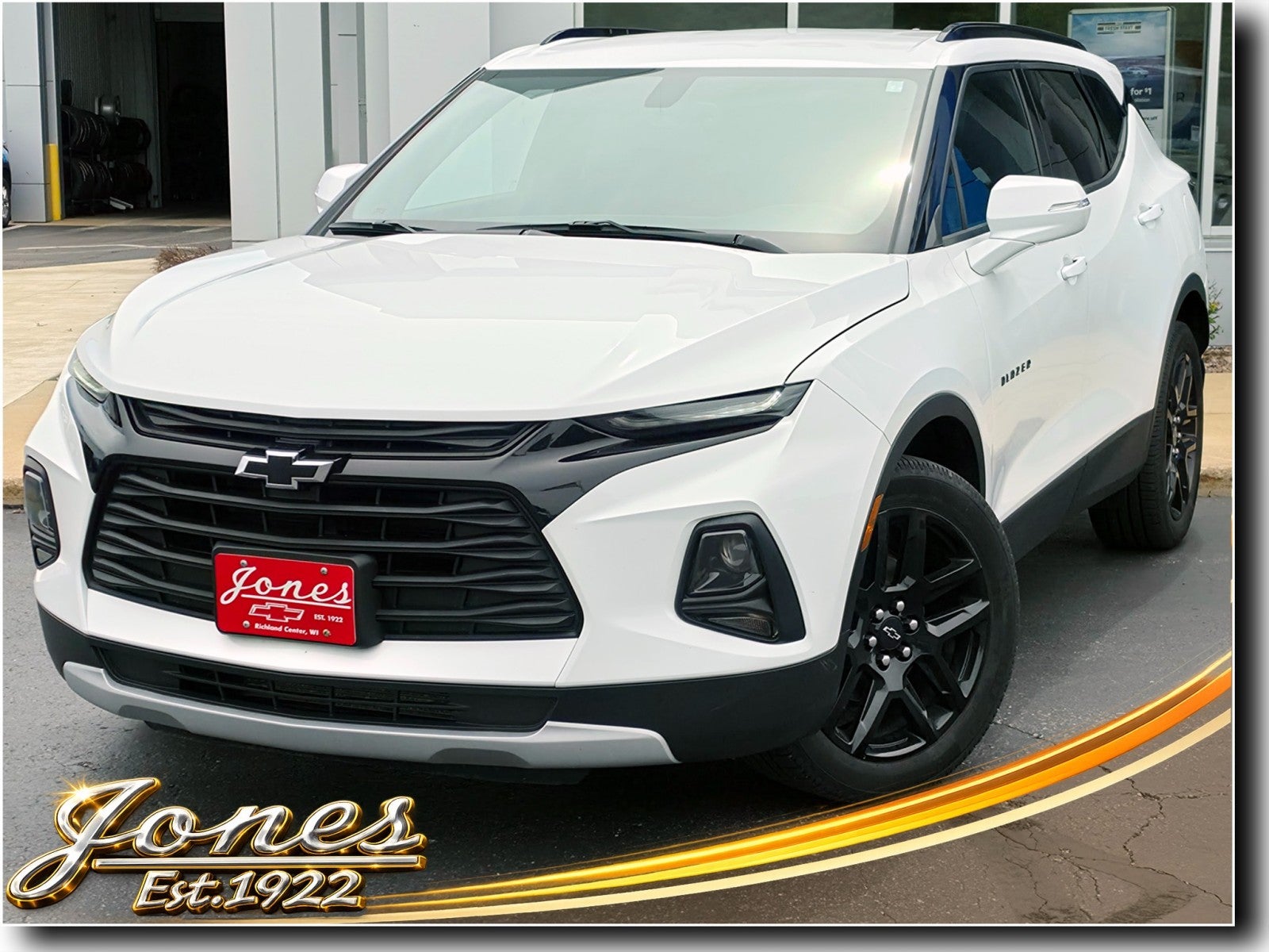 2020 Chevrolet Blazer LT in Summit White — front three-quarter view