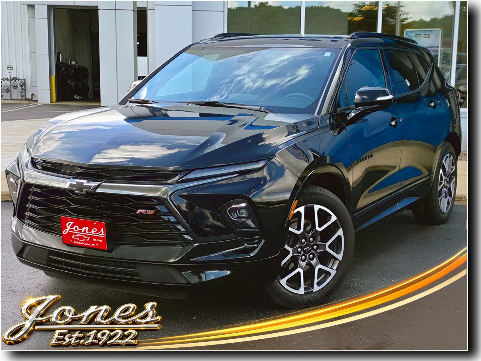 2025 Chevrolet Blazer RS in Black — front three-quarter view