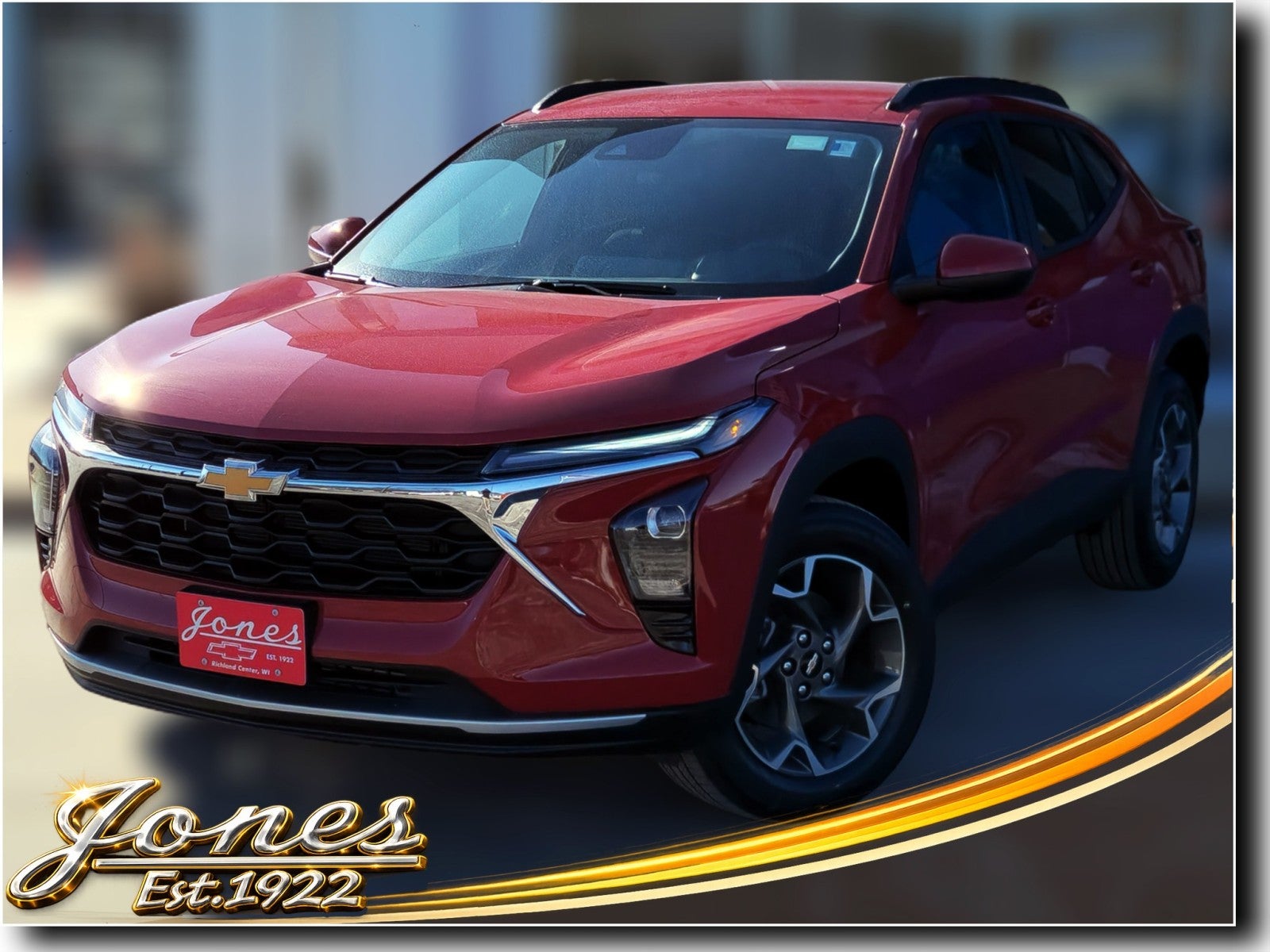 2026 Chevrolet Trax LT in Apex Red — front three-quarter view